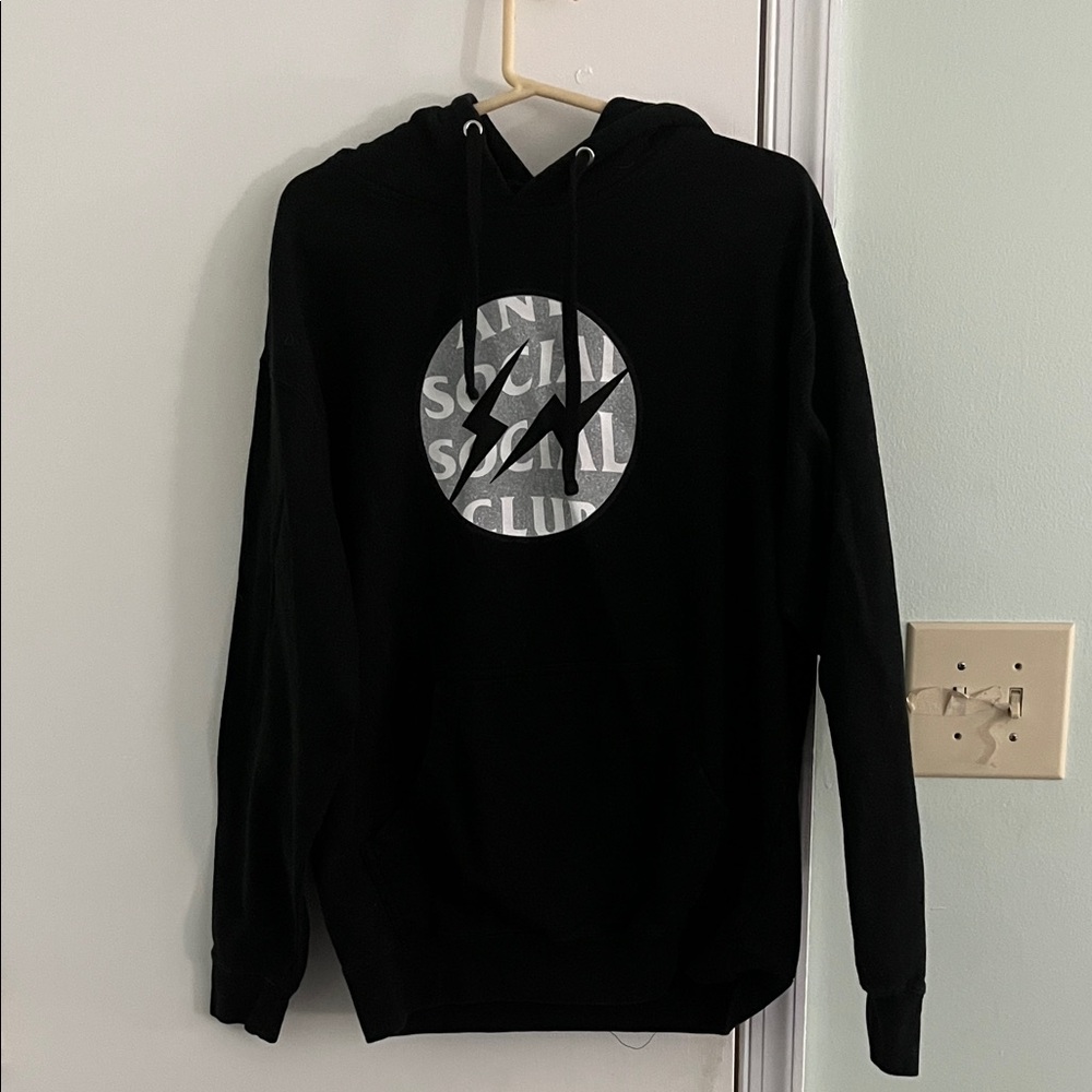 Anti Social Social Club Black Hoodie with Gray Logo